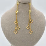 گوشواره طلا 18 عیار زنانه طلاکده مدل آویز کد 802