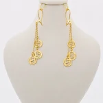 گوشواره طلا 18 عیار زنانه طلاکده مدل آویز کد 805