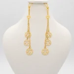 گوشواره طلا 18 عیار زنانه طلاکده مدل آویز کد 807