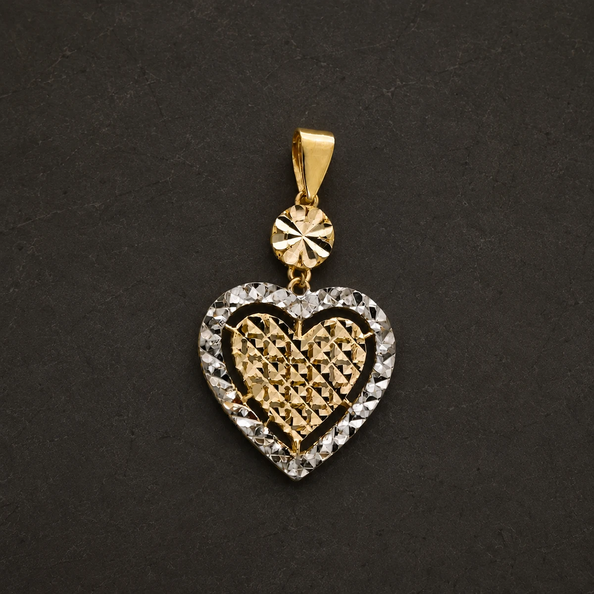 pend-love-2 آویز گردنبند طلا 18 عیار طلاکده مدل قلب تراش کد 2 - Image 1